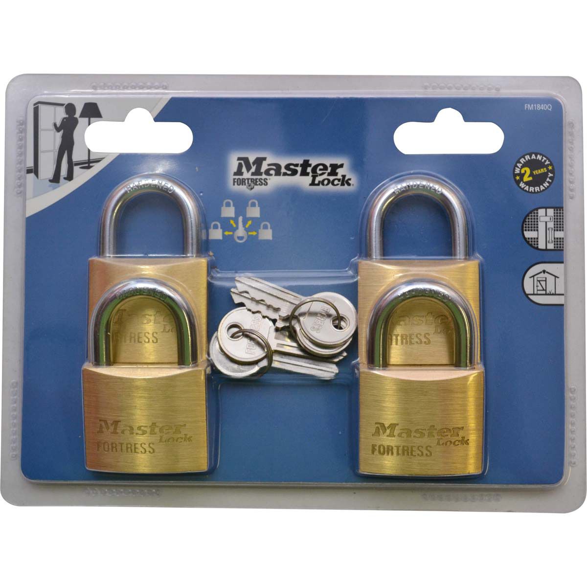 Master Lock Fortress Padlock - 40mm, 4 Pack, , scanz_hi-res