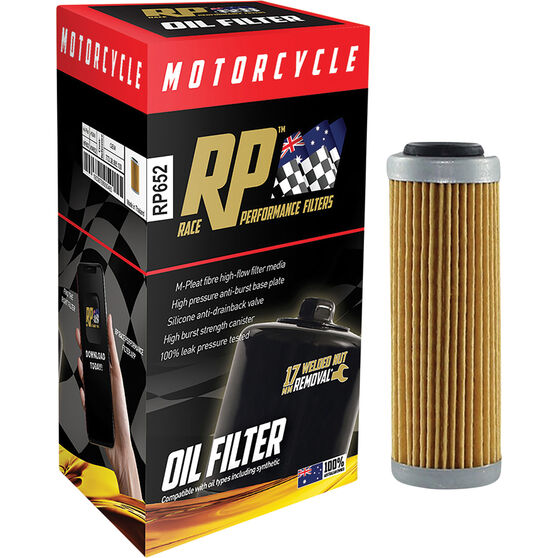 Race Performance Motorcycle Oil Filter RP652, , scanz_hi-res
