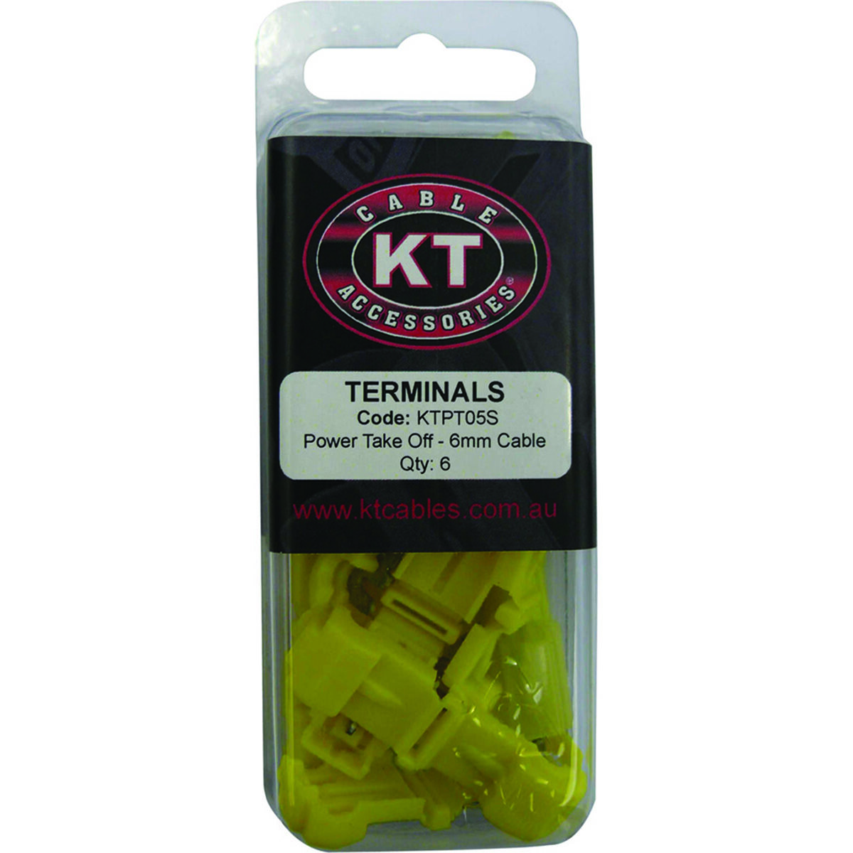 KT Cable Power Take Off Connector - 6mm Yellow, 6 Pack, , scanz_hi-res