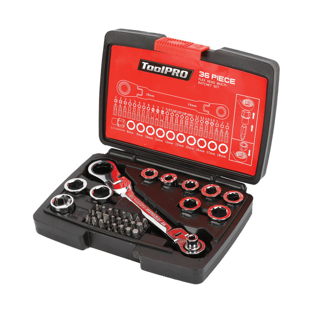 Tool Pro Set ToolPRO 36 Piece Flex Head Multi-Ratchet Set | Supercheap Auto New Zealand