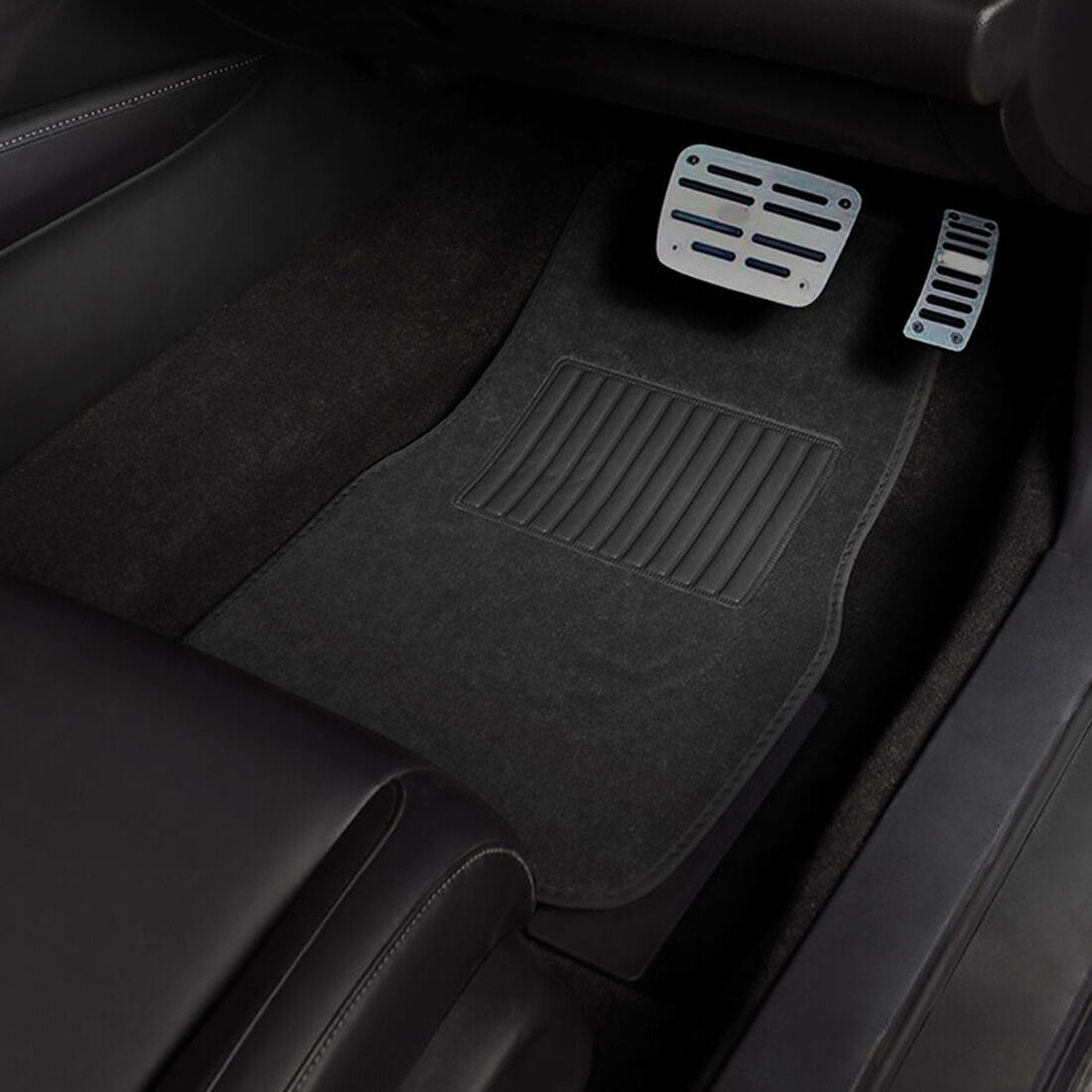 SCA Essential Carpet Car Floor Mats - Set of 4, Black, , scanz_hi-res