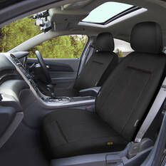 SCA Leather Look Seat Covers Black/Red Adjustable Headrests Airbag Compatible 30SAB, , scanz_hi-res