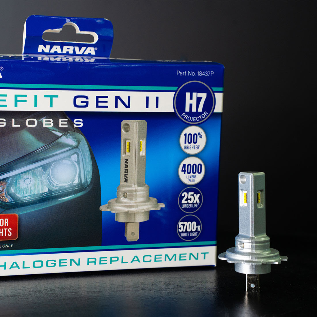 Narva Surefit Projector Style LED Headlight Globes H7, , scanz_hi-res