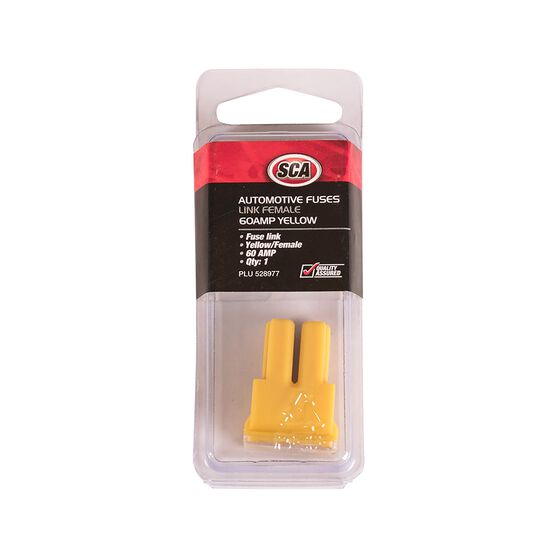 SCA Automotive Fuse Link Female Standard, 60 Amp, Yellow Supercheap