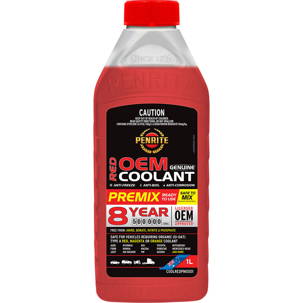 Penrite Red Long Life Anti Freeze / Anti Boil Premix Coolant 1L
