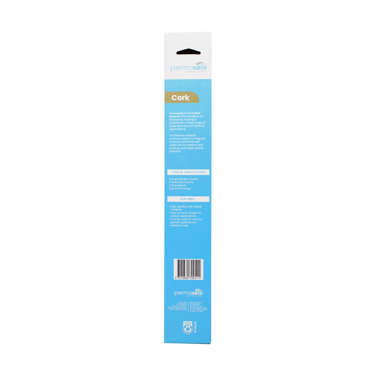 Permaseal Rubberised Cork Sheet 1.6mm CS006S, , scanz_hi-res