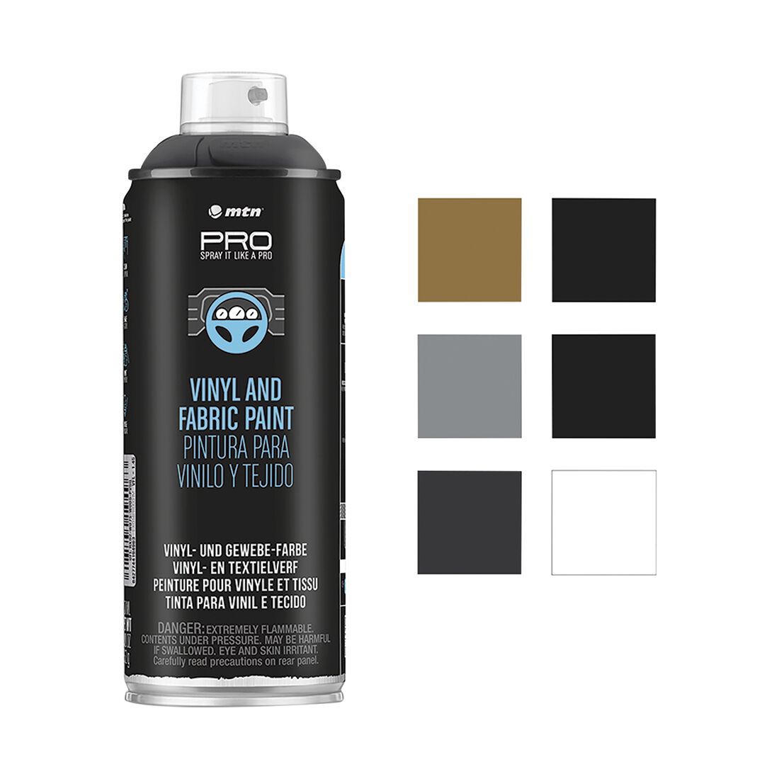 MTN PRO Vinyl &amp; Fabric Paint Charcoal 400ml Spray Paint, , scanz_hi-res