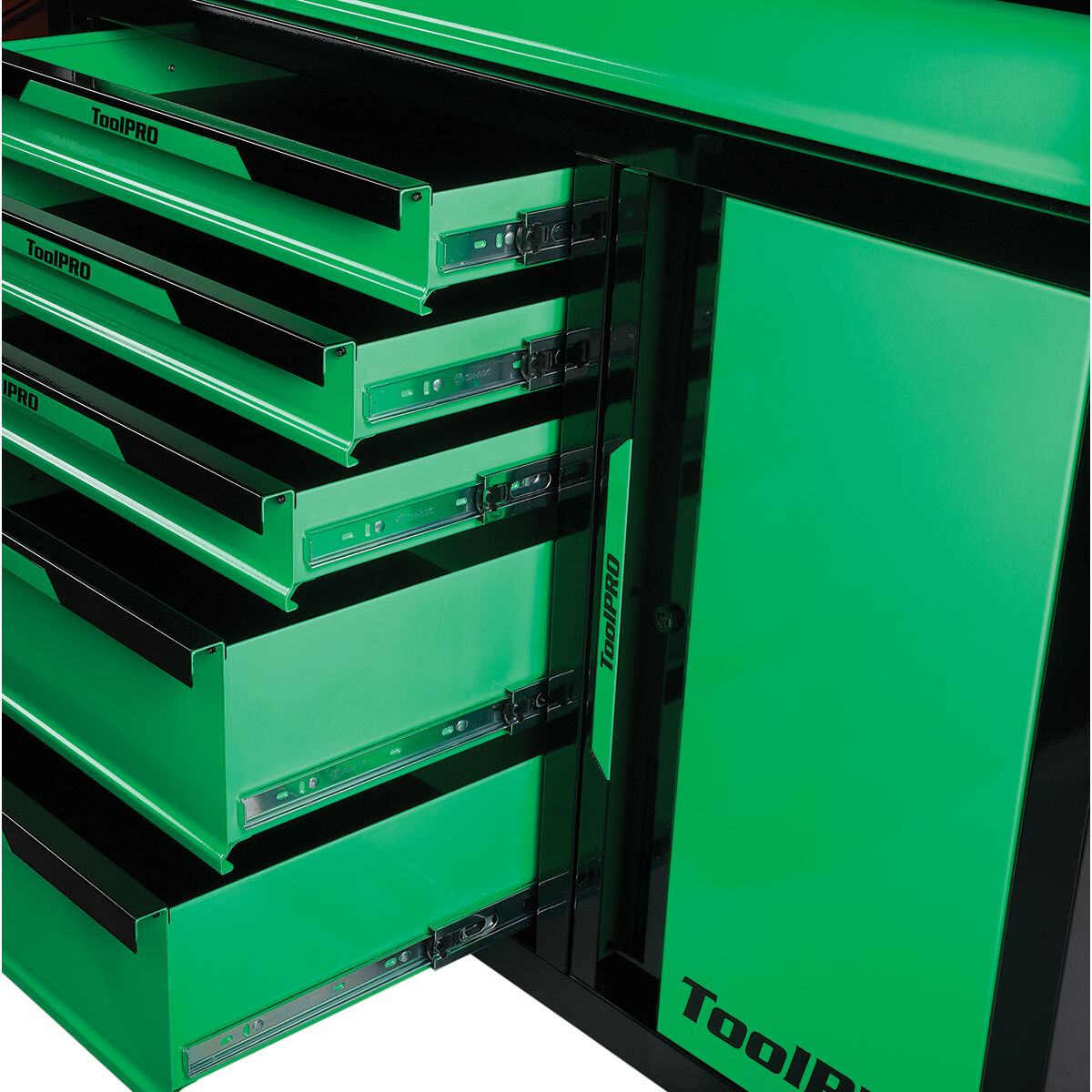 ToolPRO Neon Tool Cabinet Green 6 Drawer 42 Inch, , scanz_hi-res