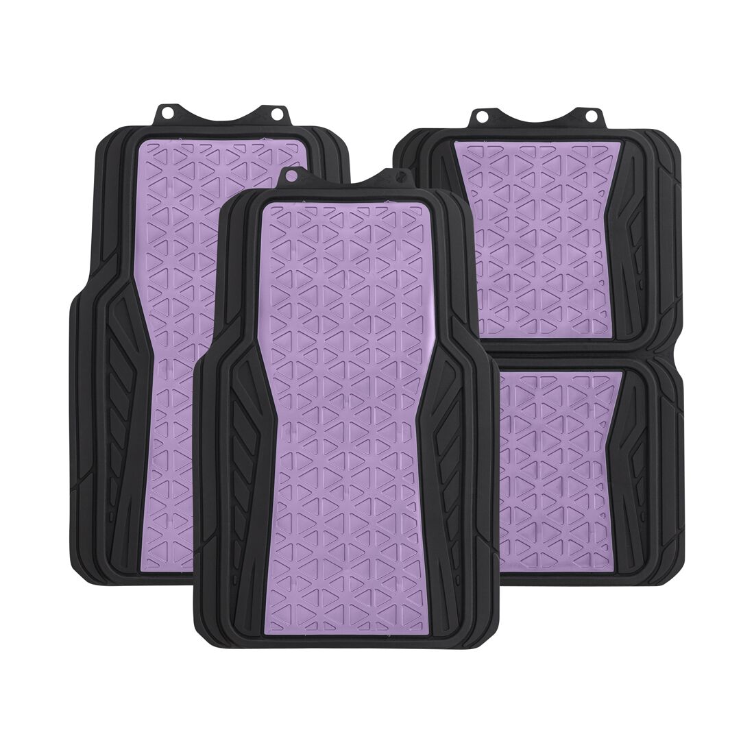 SCA Floor Mats PVC Rubber Pattern Purple Set of 4, , scanz_hi-res