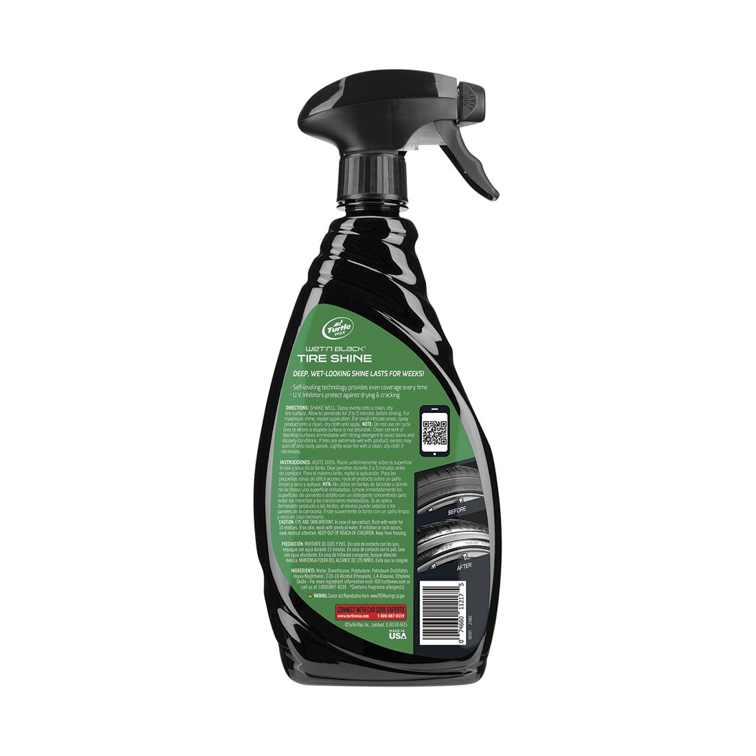 Turtle Wax Wet 'N' Black Tyre Shine - 680mL, , scanz_hi-res