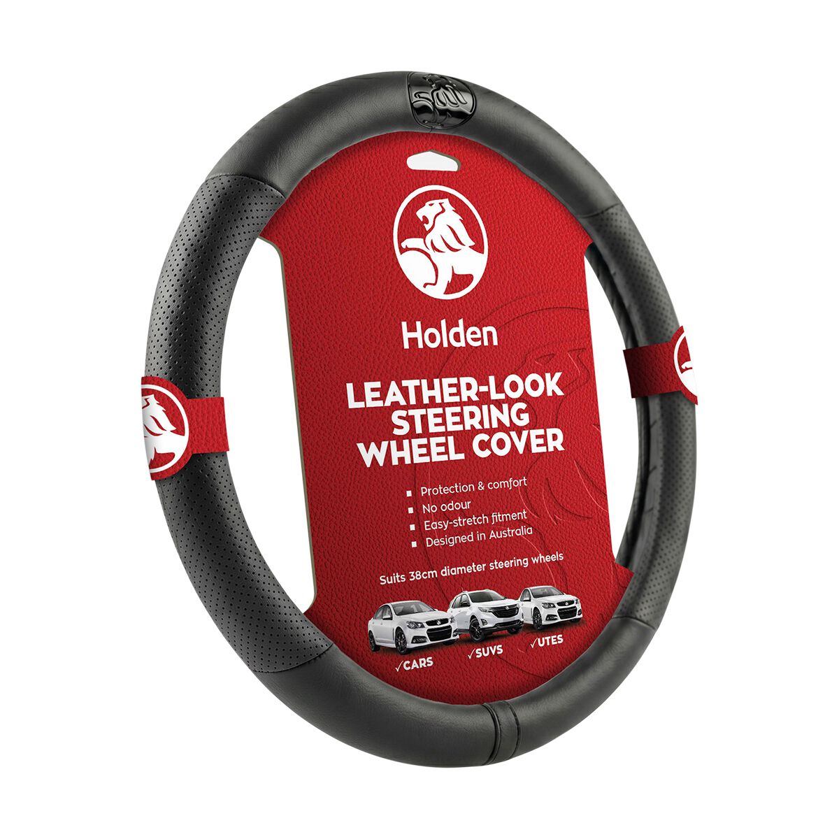 Holden Redline Steering Wheel Cover - Black, , scanz_hi-res