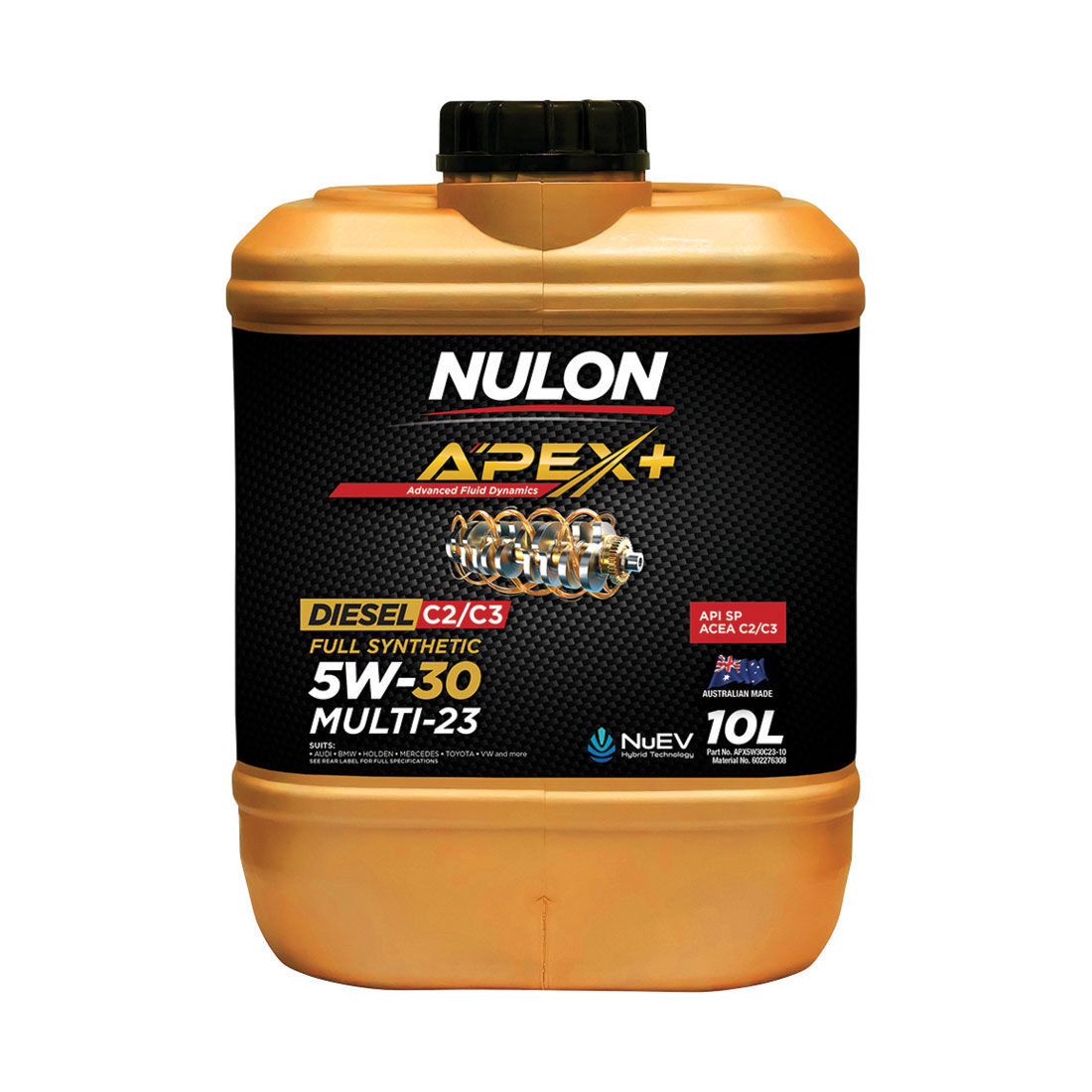 Nulon Full Synthetic Apex+ Multi 23 Engine Oil 5W-30 10 Litre, , scanz_hi-res