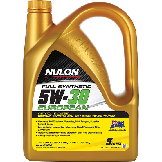 Nulon Full Synthetic Euro Engine Oil - 5W-30 5 Litre, , scanz_hi-res