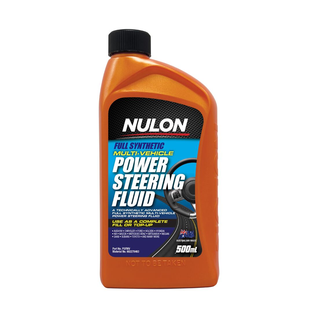 Nulon Multi-Vehicle Power Steering Fluid - 500mL, , scanz_hi-res