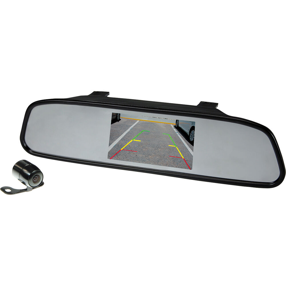 SCA Rear View Mirror and Camera Kit Wired, 4.3inch Supercheap Auto New  Zealand