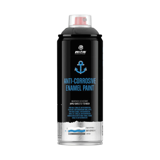 MTN Pro Black Anti-Corrosive Enamel Spray Paint 400mL, , scanz_hi-res