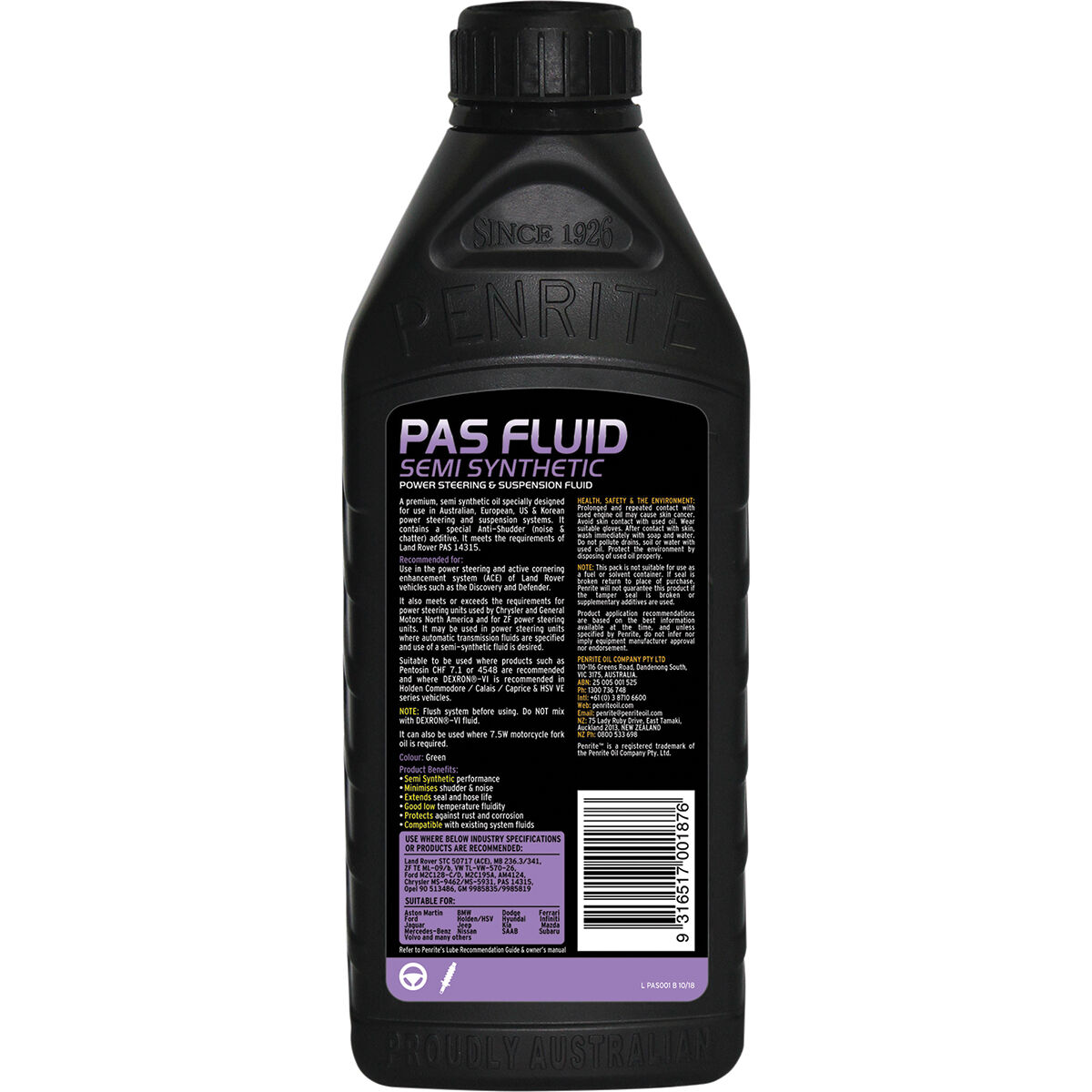 Power Steering Fluid - PAS, 1 Litre, , scanz_hi-res
