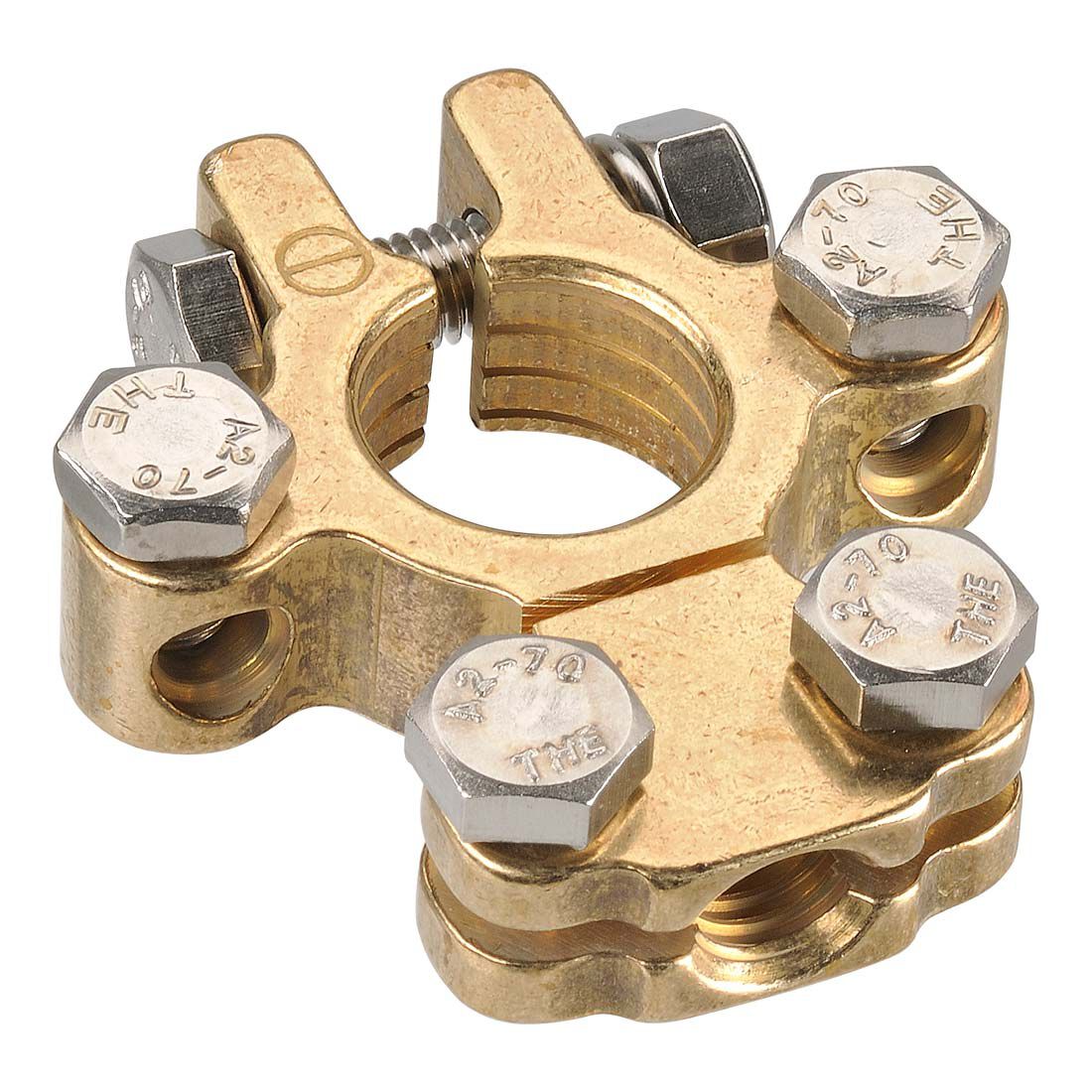 Projecta Battery Terminal Forged Brass Saddle With Dual Auxiliary Negative BT620-N1, , scanz_hi-res