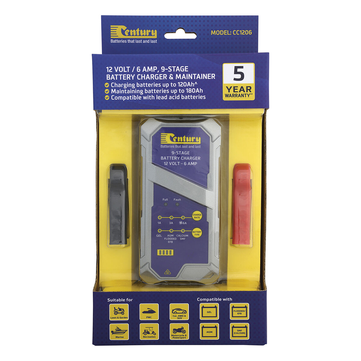 Century Battery Charger 9 Stage 1 / 3 / 6A, , scanz_hi-res