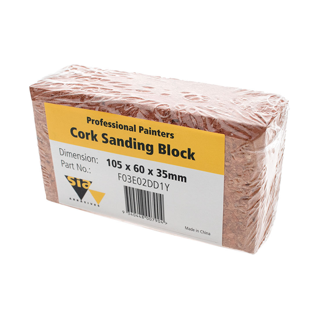 SIA Abrasives Sanding Cork Block 1 Pack, , scanz_hi-res