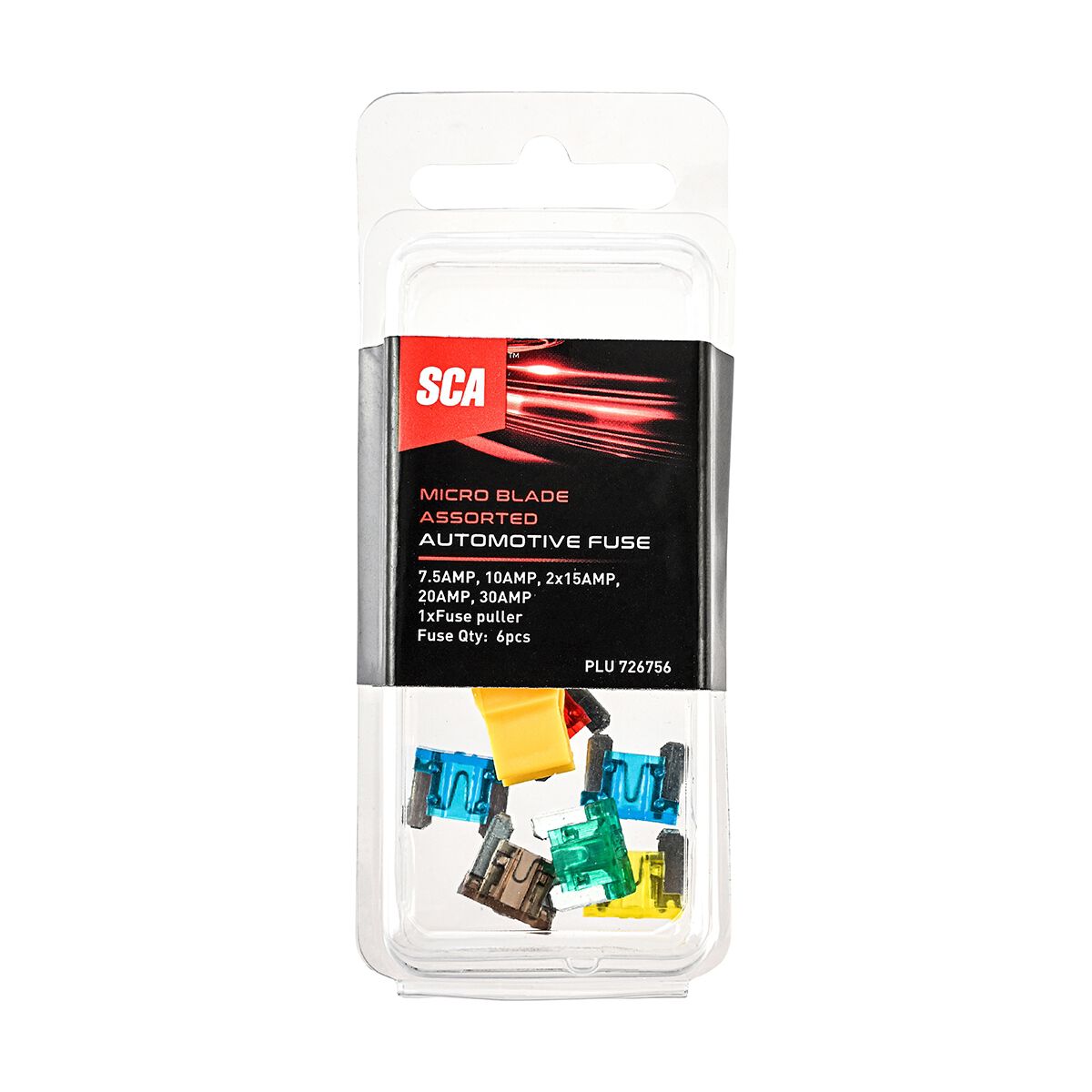 SCA Automotive Fuses - Micro Blade Assorted, 6 Pack, , scanz_hi-res