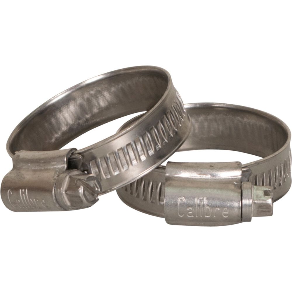 Calibre Hose Clamps Stainless Steel, Solid Band, 2535mm, 2 Pieces