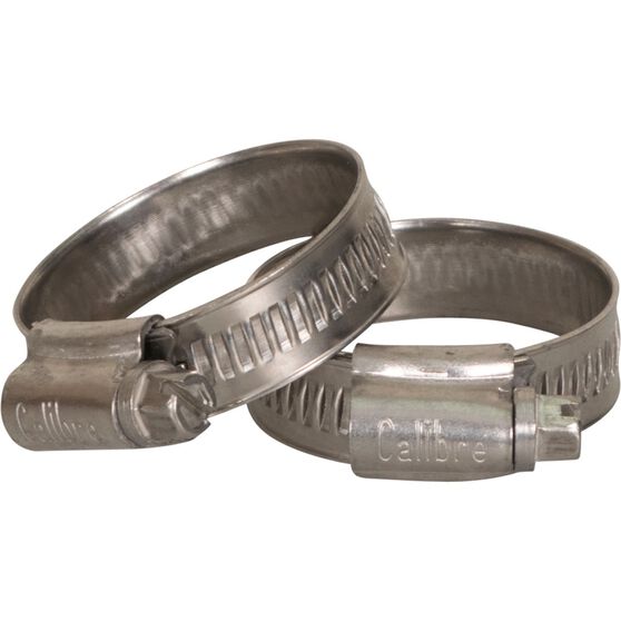 Calibre Hose Clamps - Stainless Steel, Solid Band, 25-35mm, 2 Pieces, , scanz_hi-res
