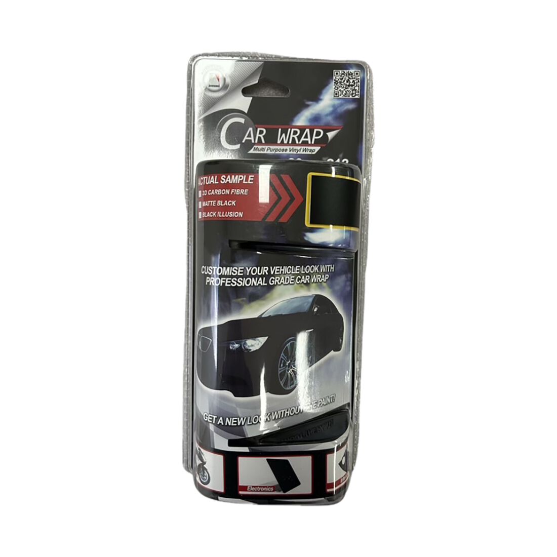 Autotecnica Vinyl Car Wrap Film - 3D Black, 20 x 213cm, , scanz_hi-res