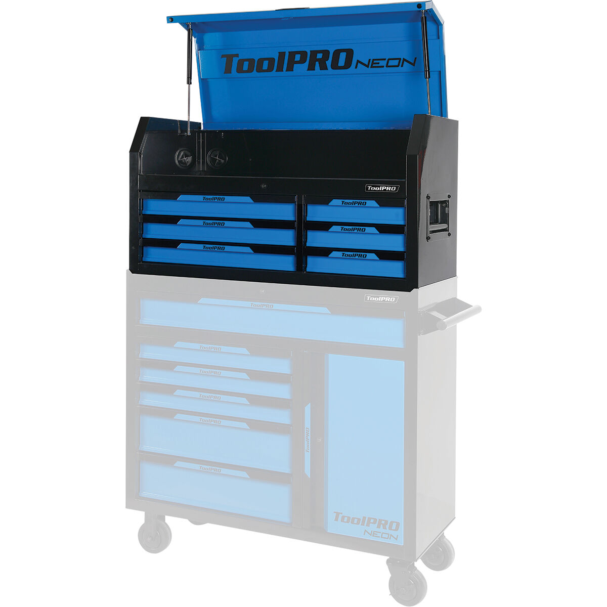 ToolPRO Neon Tool Chest Blue 6 Drawer 42 Inch, , scanz_hi-res