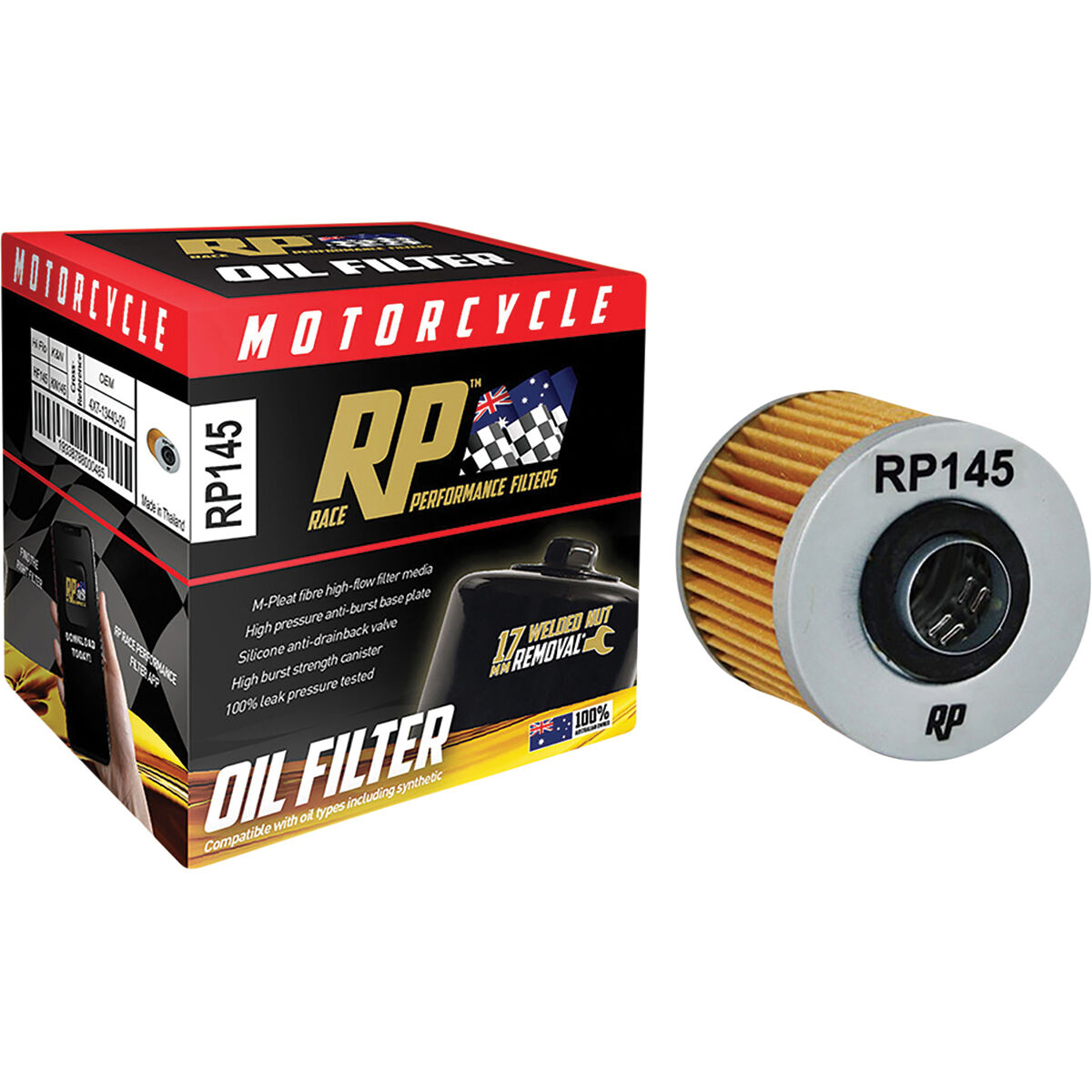 Race Performance Motorcycle Oil Filter RP145, , scanz_hi-res