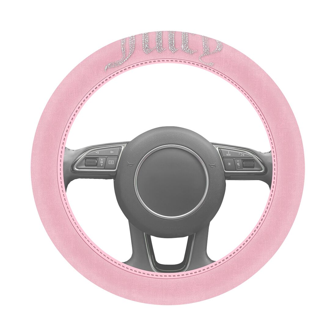 Juicy Couture Big Bling Steering Wheel Cover & Seat Belt Comforters Combo - Pink, , scanz_hi-res