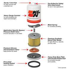 K&N Wrench Off Performance Gold Oil Filter - HP-1002 (Interchangeable with Z418), , scanz_hi-res