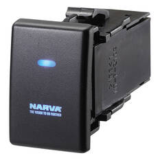 Narva OE Style Switch - Suits Holden Colorado / Isuzu D-Max 13-16, Blank Push On/Off, Blue LED, 63336BL, , scanz_hi-res