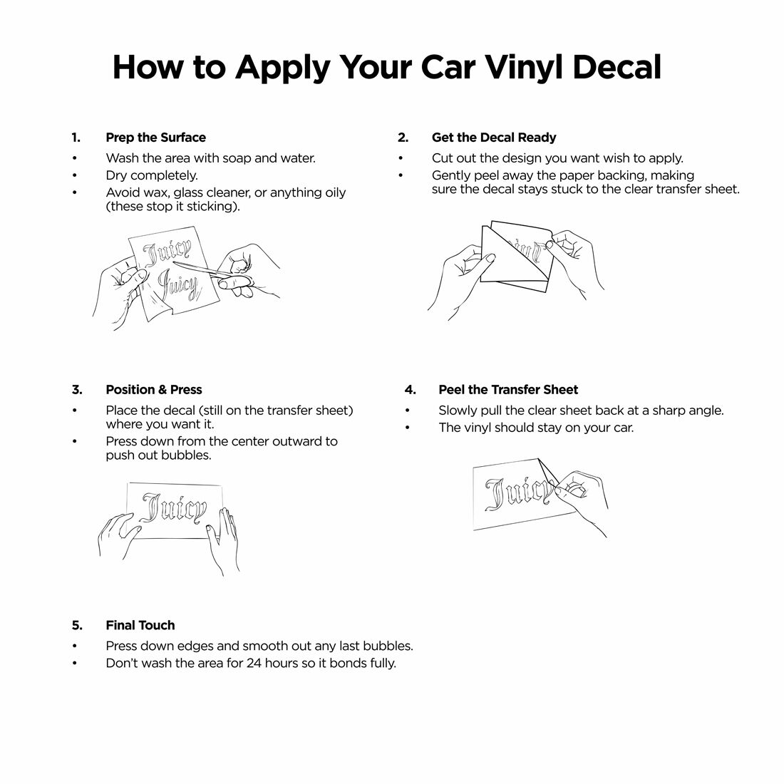 Juicy Couture 2PK Metallic Vinyl Decal Print - Pink/Silver, , scanz_hi-res