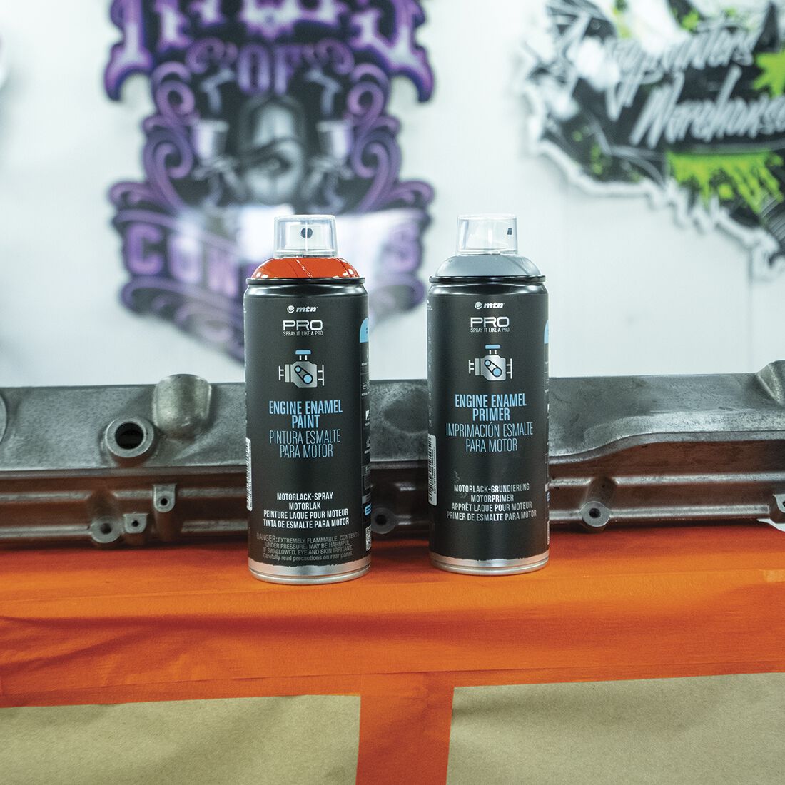 MTN PRO Engine Enamel Orange Chevy 400ml Spray Paint, , scanz_hi-res