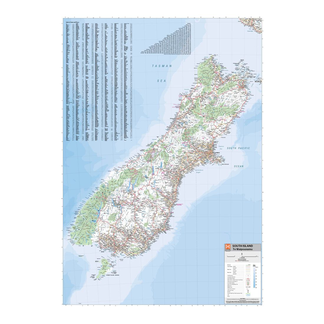 HEMA Map NZ South Island Te Waipounamu 8th Ed, , scanz_hi-res