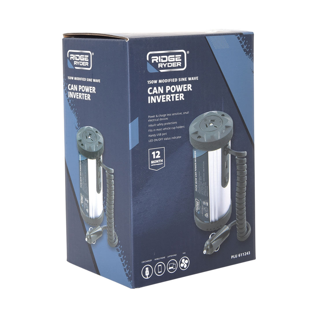 Ridge Ryder Modified Sine Wave Can Power Inverter 150W, , scanz_hi-res