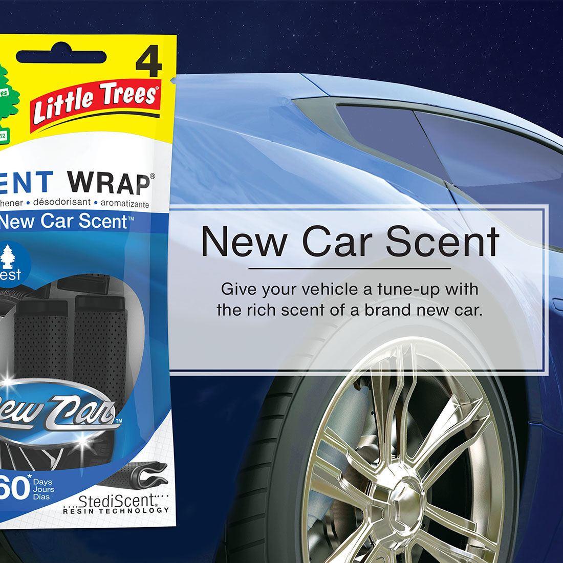 Little Trees Vent Wrap Air Freshener - New Car 4 Pack, , scanz_hi-res