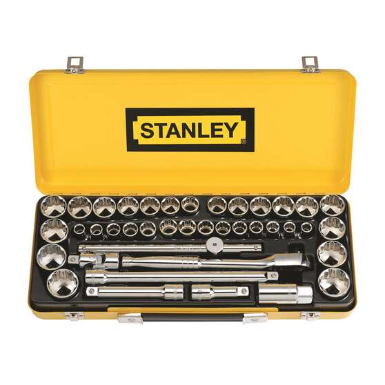 Stanley Socket Set 1/2" Drive Metric/SAE 40 Piece, , scanz_hi-res