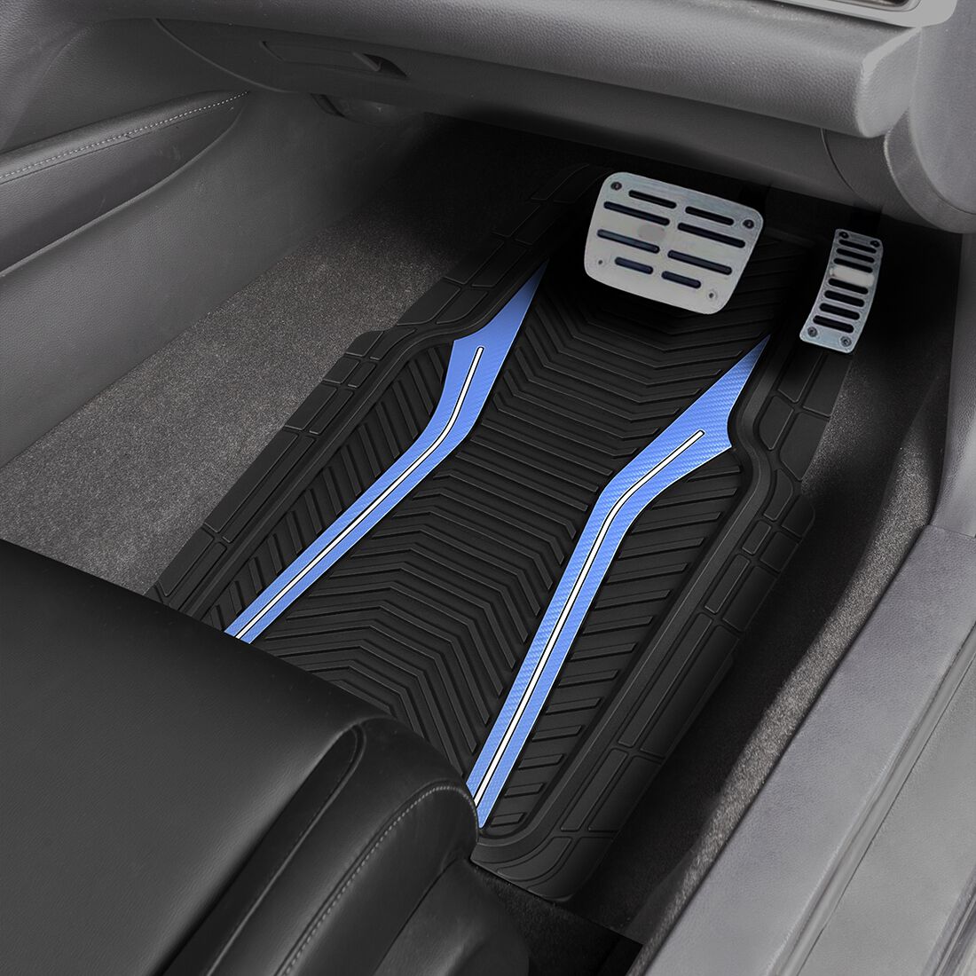 SCA Floor Mats PVC Rubber Sports Blue Set of 4, , scanz_hi-res