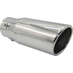 Street Series Stainless Steel Exhaust Tip - Angle Cut Rolled Tip suits 40mm to 52mm, , scanz_hi-res