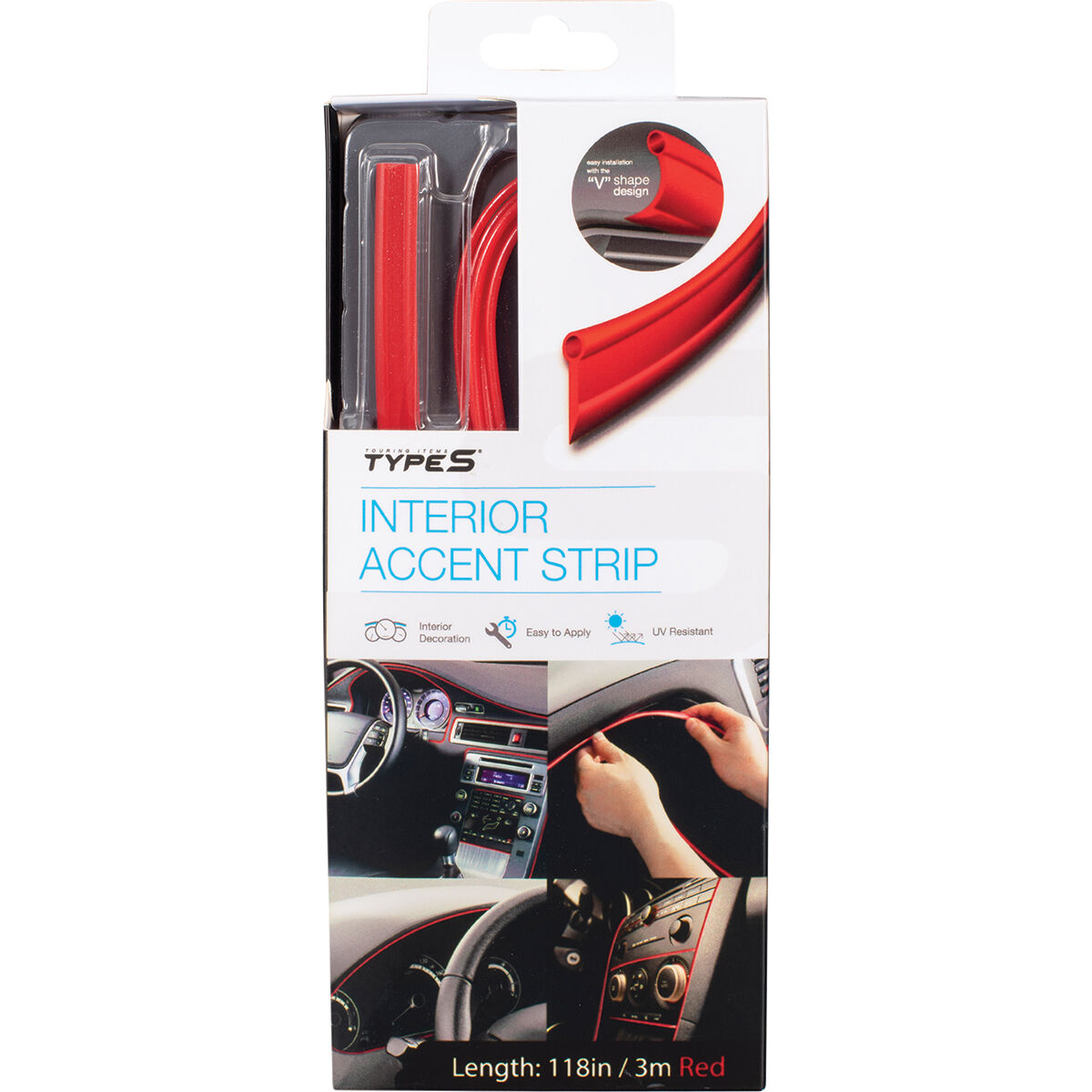 TypeS Interior Accent Strip Red 3.2m, , scanz_hi-res