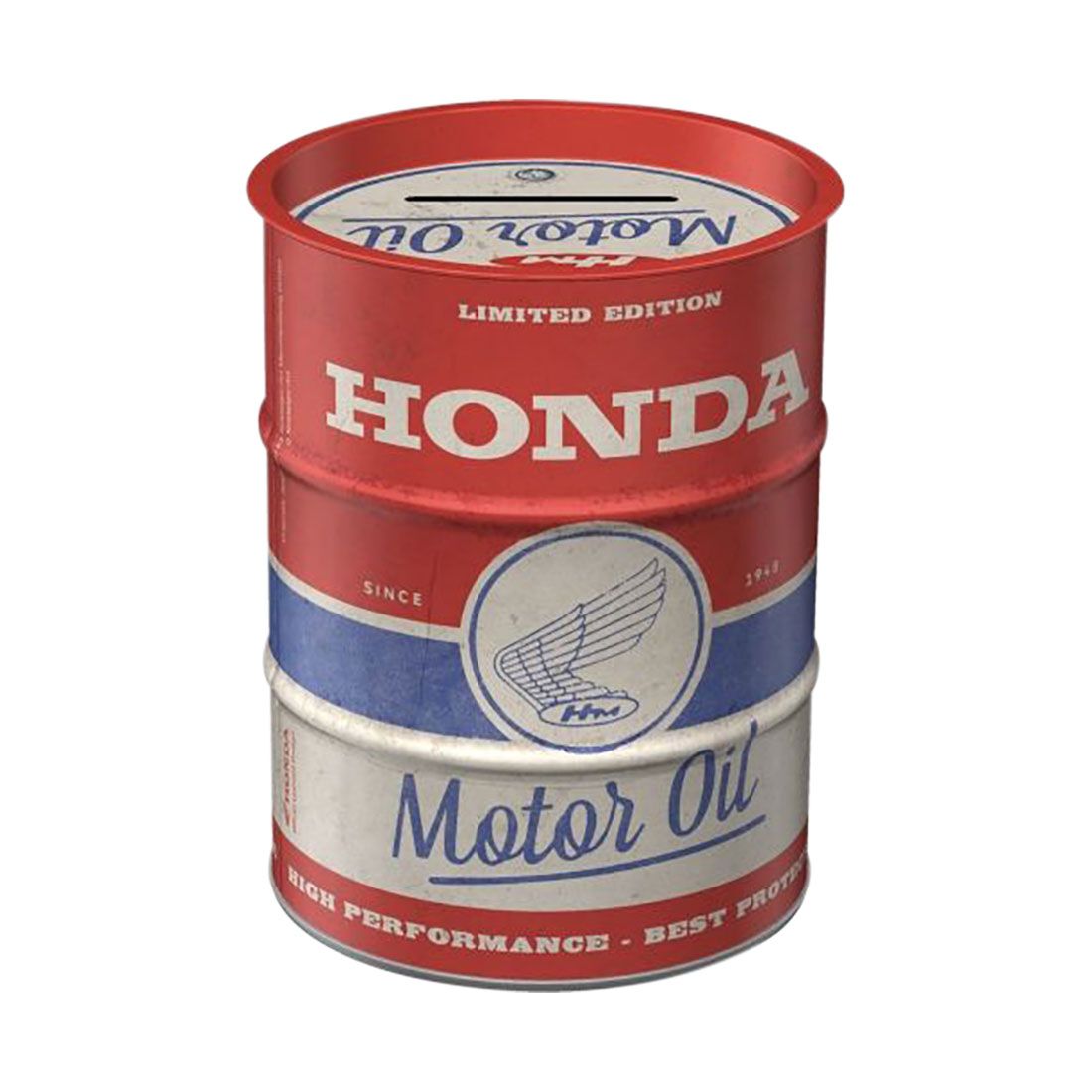 Nostalgic-Art Oil Barrel Money Box Honda MC Motor Oil, , scanz_hi-res