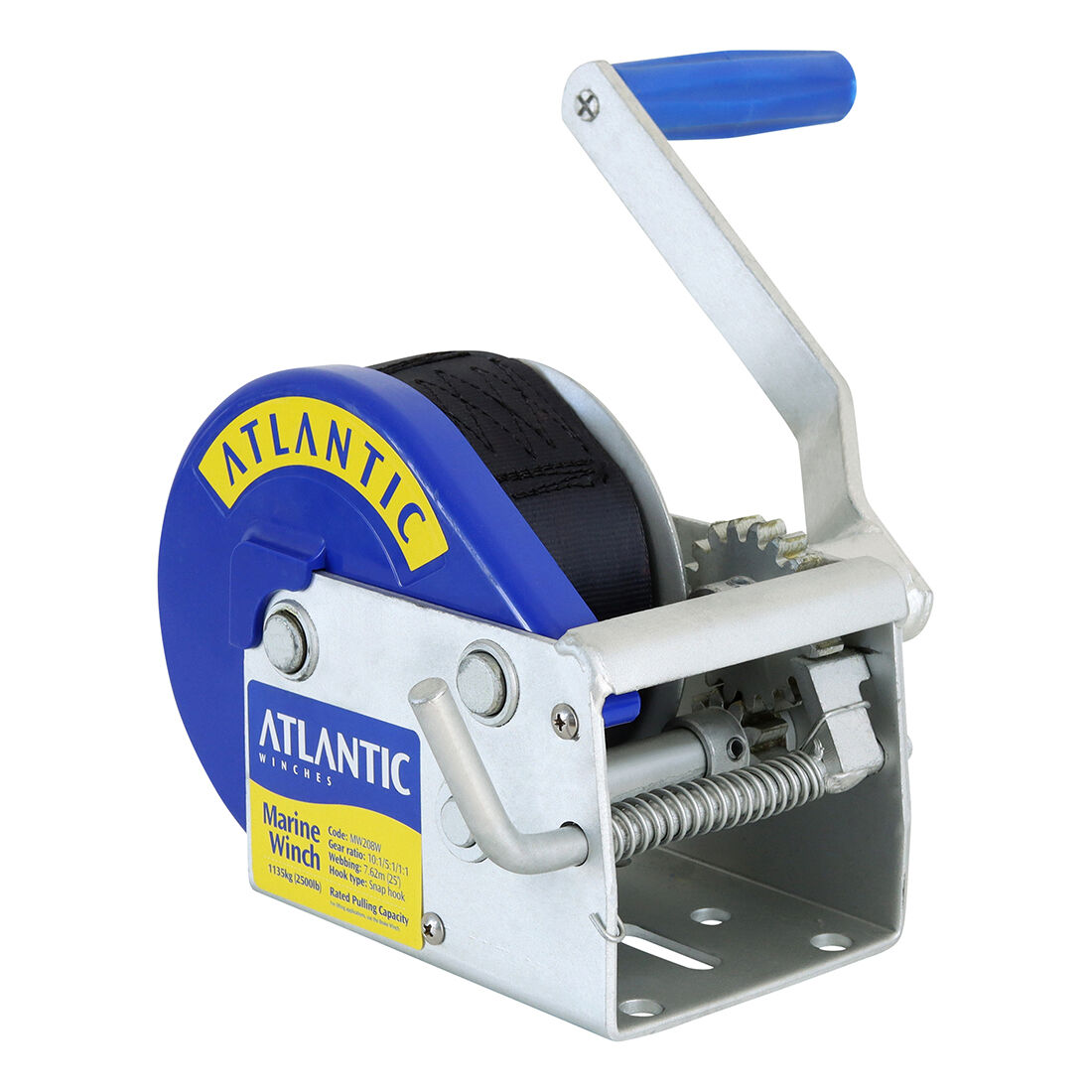 Atlantic Marine Winch 10:1/5:1/1:1 Webbing Strap S Hook 7.5m 1135kg, , scanz_hi-res