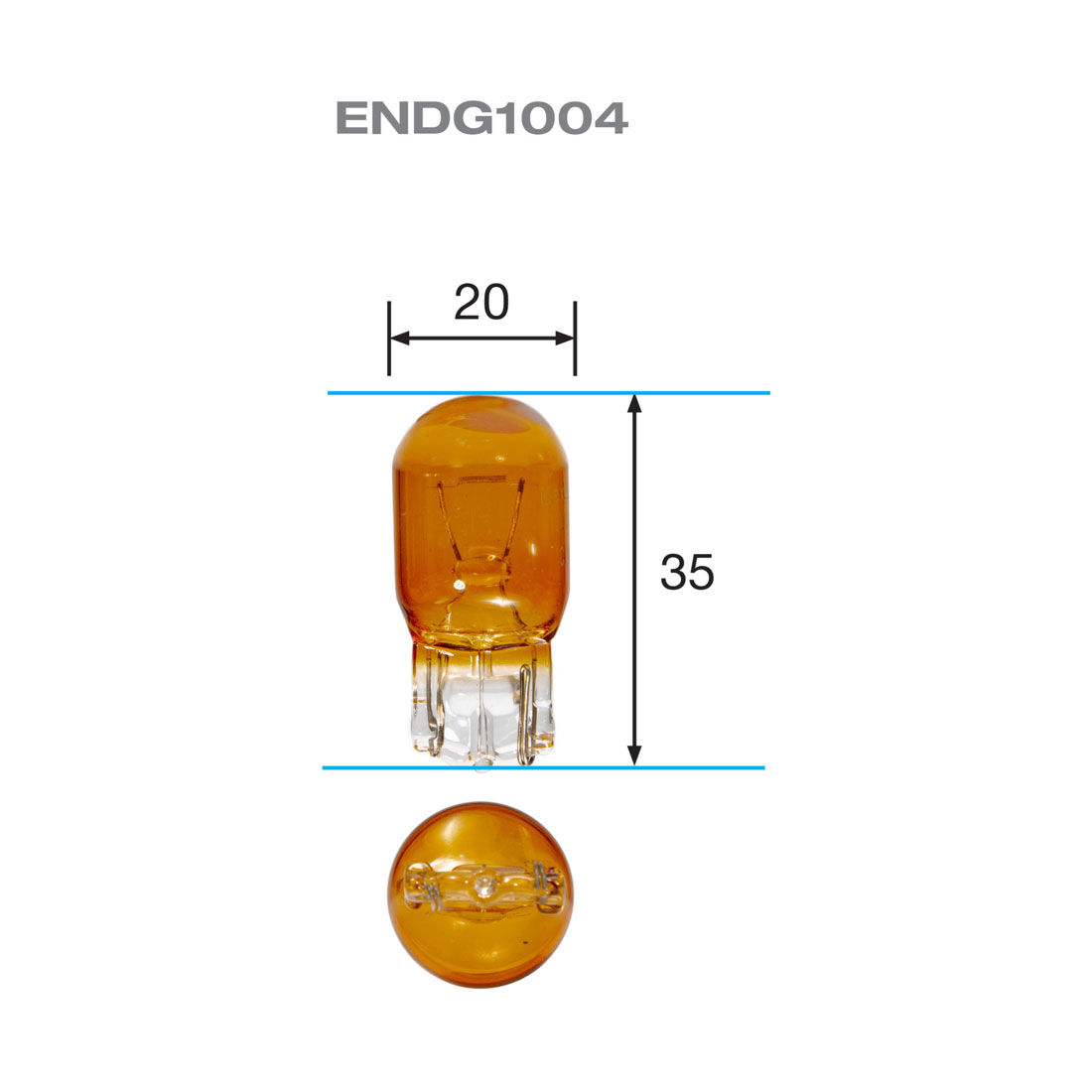 ENDURALIGHT Automotive Globes - Amber Wedge 12V, 21W, T-20, , scanz_hi-res