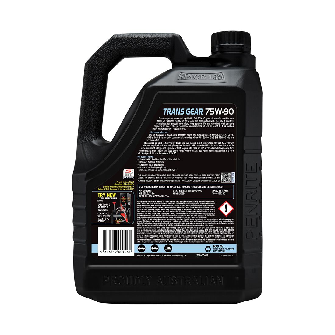 Penrite Trans Gear Oil - 75W-90 2.5 Litre, , scanz_hi-res
