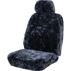 SCA Diamond Cut Sheepskin Single Seat Cover Slate, Adjustable Headrest, Size 30, Airbag Compatible, , scanz_hi-res