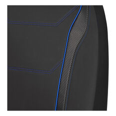 SCA Sports Leather Look & Carbon Seat Covers Black/Blue Adjustable Headrests Airbag Compatible, , scanz_hi-res