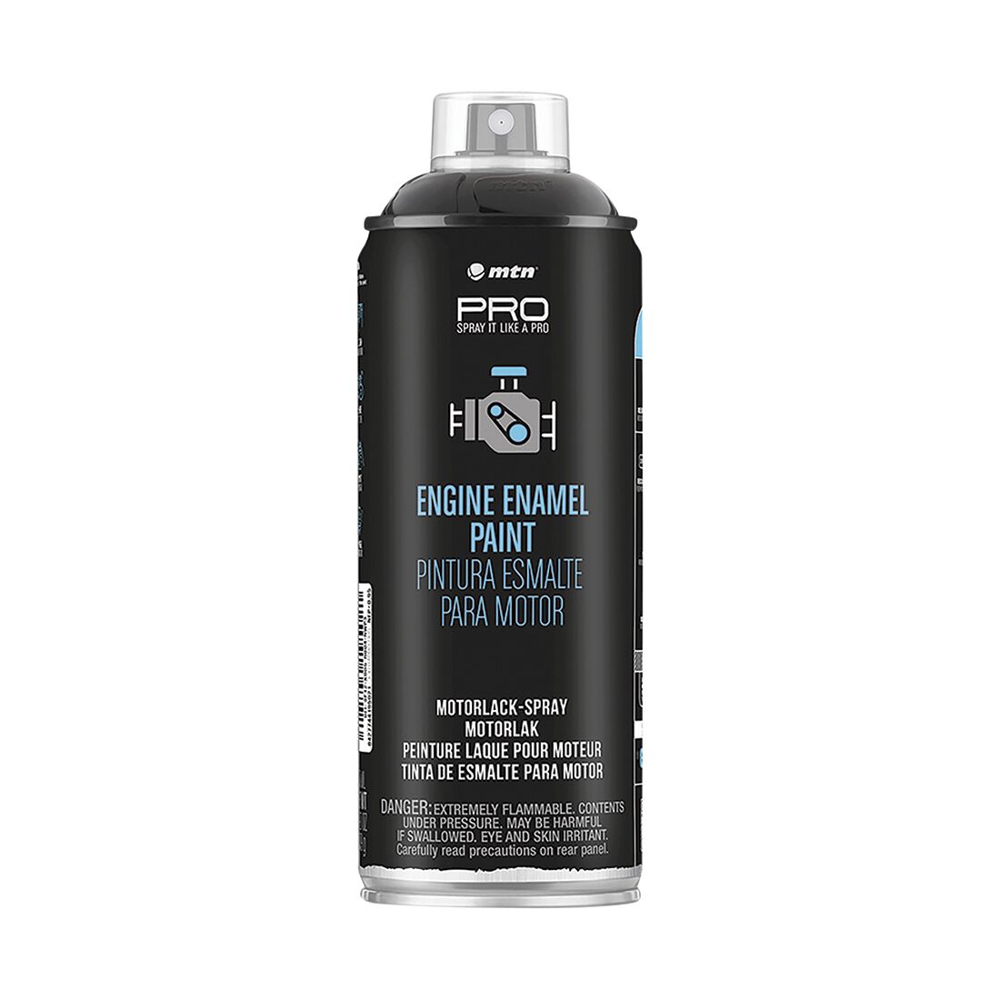 MTN PRO Engine Enamel Black Gloss 400ml Spray Paint, , scanz_hi-res