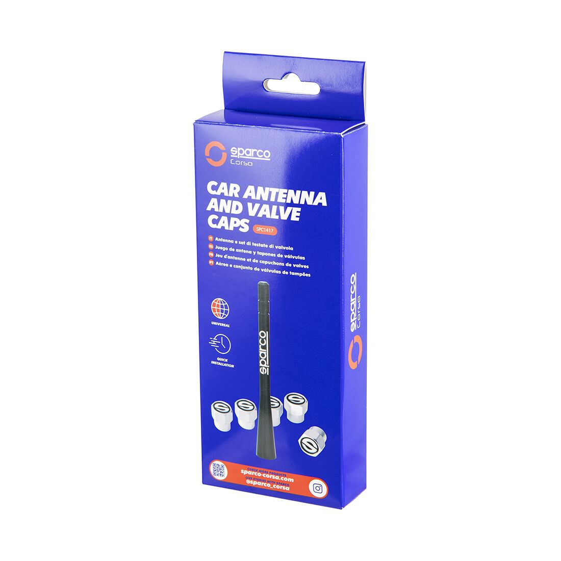 Sparco JDM Antenna and 5pc Valve Caps Set, , scanz_hi-res